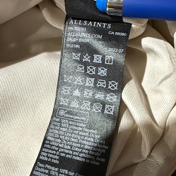 All Saints Dalby Leather Biker Jacket - Picture 12 of 14